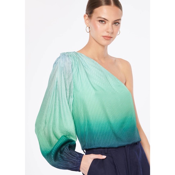 Cami NYC Tops - Cami NYC Lenora One Shoulder Top in Turquoise Ombré M